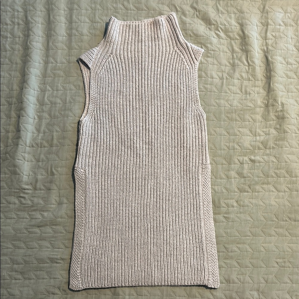 Sleeveless Ribbed Knit Sweater Dress